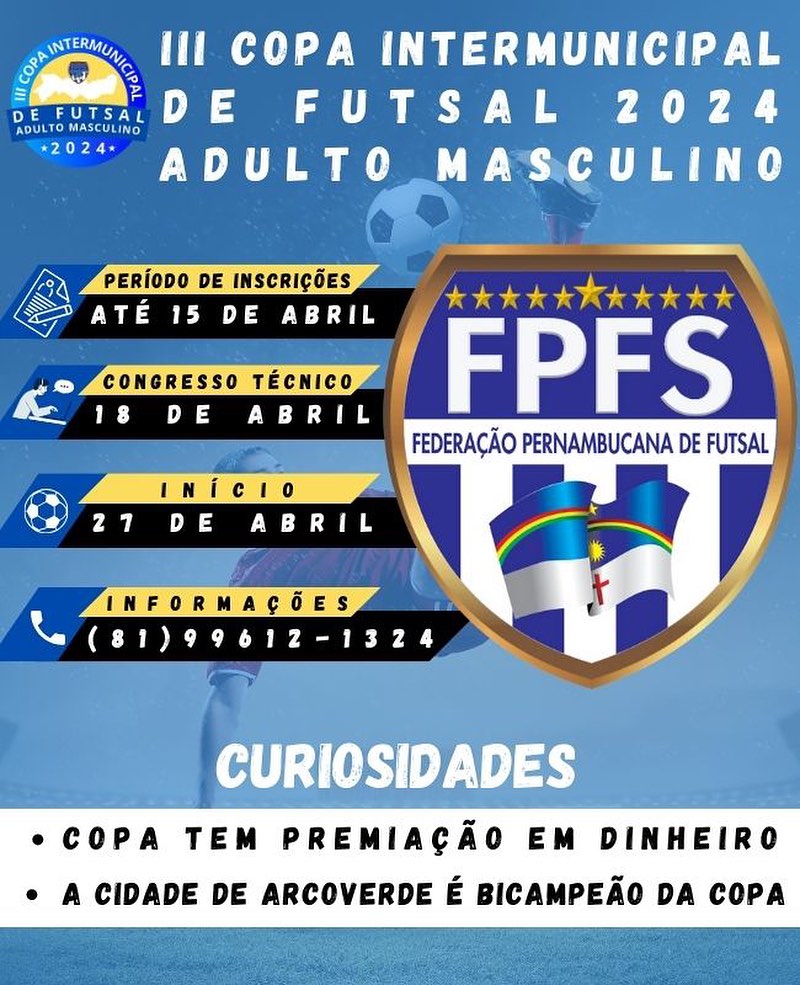 FPFS promove III Copa Intermunicipal de Futsal Adulto Masculino